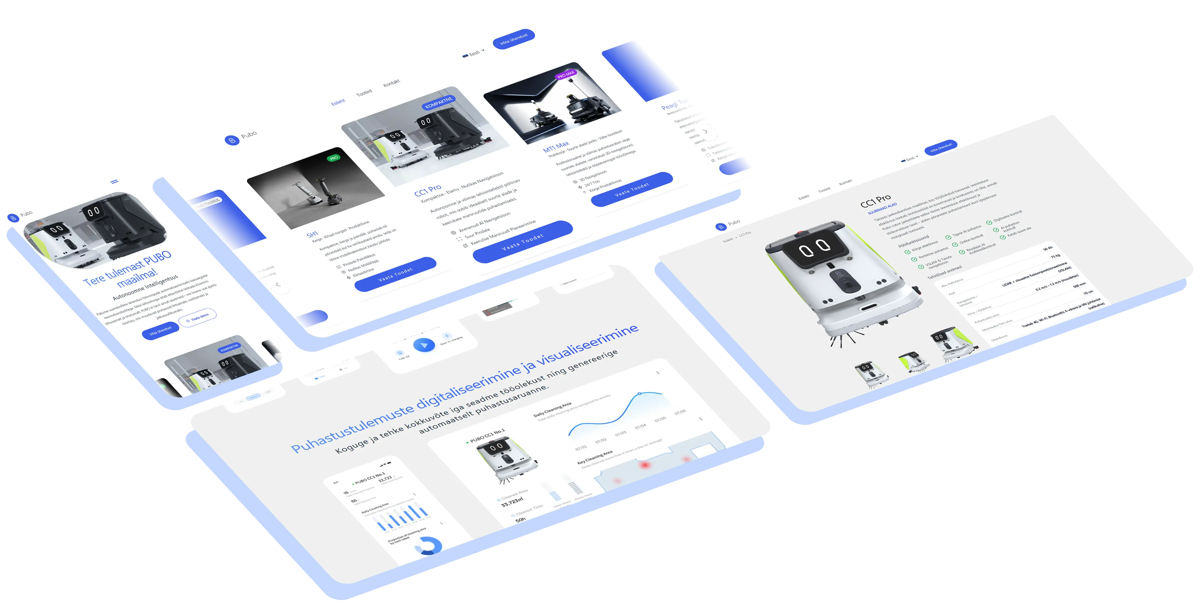 Pubo kodulehe kompositsioon ja toodete väljapanek